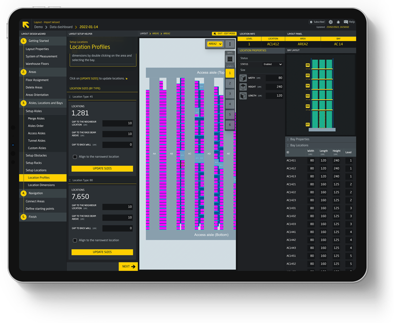 WareBee drag-and-drop warehouse layout designer